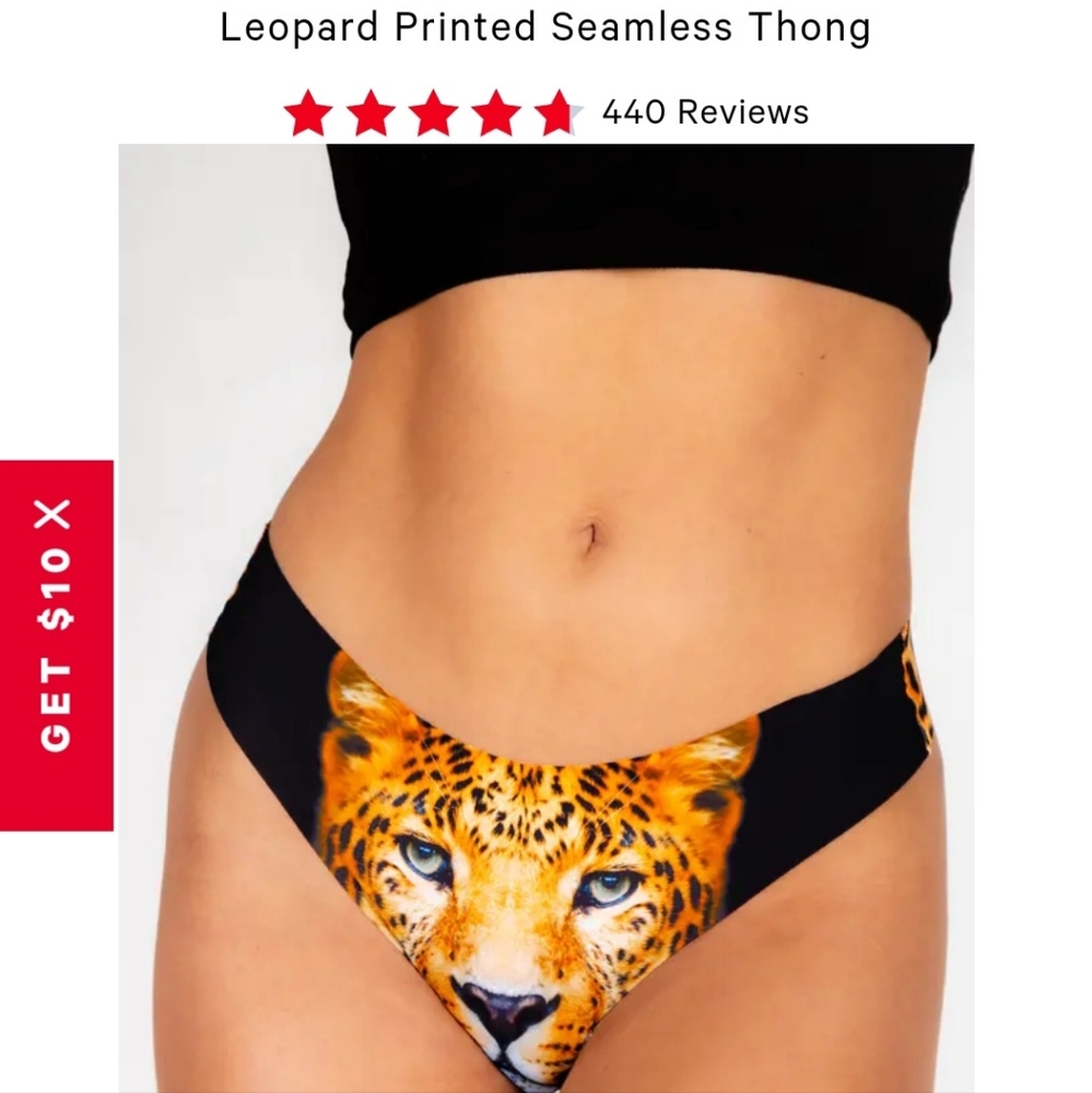 Shinesty Leopard Seamless Thong